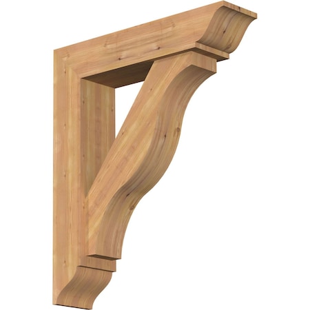 Funston Traditional Smooth Bracket W/ Offset Brace, Western Red Cedar, 7 1/2W X 32D X 38H